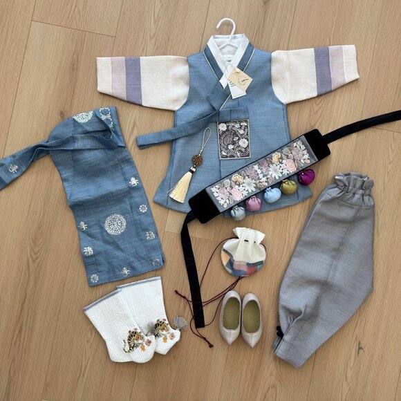 Korean Baby Boy’s Dohl Hanbok Set – 1st Birthday Outfit (Complete Set!) - Picture 4 of 9